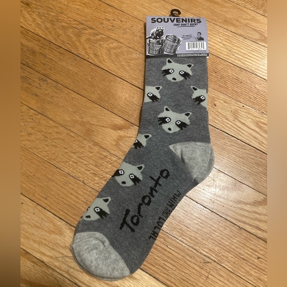 FREE ADD-ON!! 🆓 NWT - Toronto Raccoon socks! Grey, 75% cotton, unisex. - Picture 4 of 6